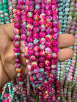 8mm Marble Crackle Beads – Assorted Colors for Jewelry