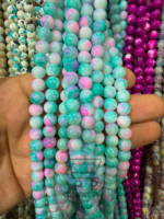 8mm Marble Crackle Beads – Assorted Colors for Jewelry