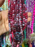 8mm Marble Crackle Beads – Assorted Colors for Jewelry