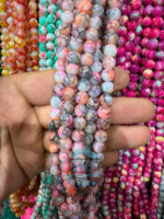 8mm Marble Crackle Beads – Assorted Colors for Jewelry