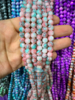 8mm Marble Crackle Beads – Assorted Colors for Jewelry