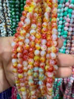 8mm Marble Crackle Beads – Assorted Colors for Jewelry