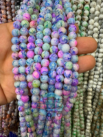 8mm Marble Crackle Beads – Assorted Colors for Jewelry
