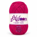 Alifoon T-Shirt Yarn for Home Decor in golden yellow, lime green and vivid hot pink