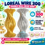Loreal Wire 300 Double Ball Wire in Golden and Silver for jewelry making