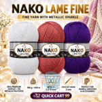NAKO Lame Fine metallic yarn for knitting and crochet